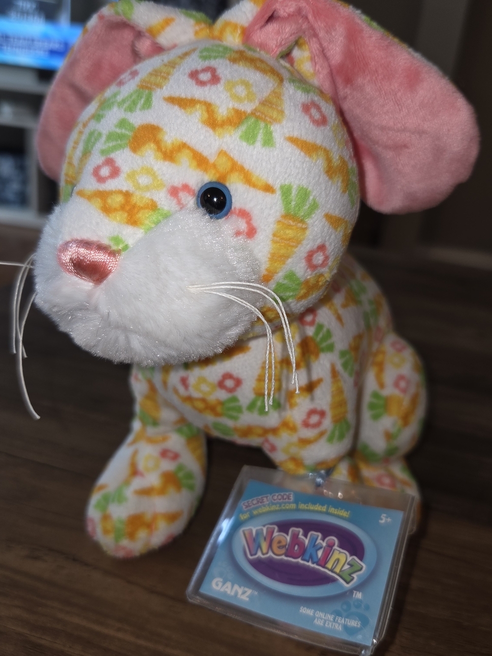 Vintage GANZ Webkinz Carrots Bunny With CODE HM754